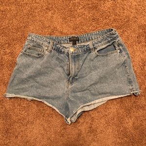 Oversized Worn-Out Style Denim Shorts